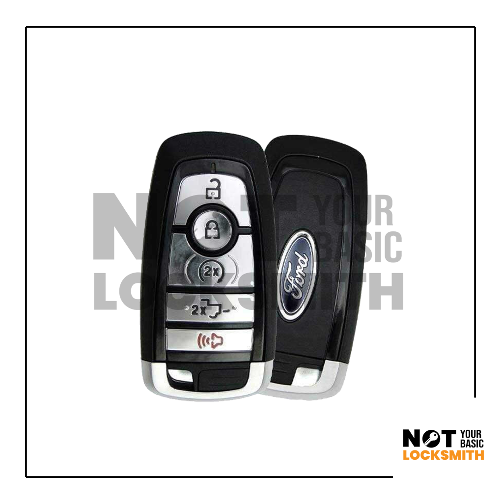 Ford F-Series 2017-2022 / Llave inteligente de 5 botones con portón trasero / PEPS / PN: 164-R8166 / M3N-A2C93142600 (renovación OEM)