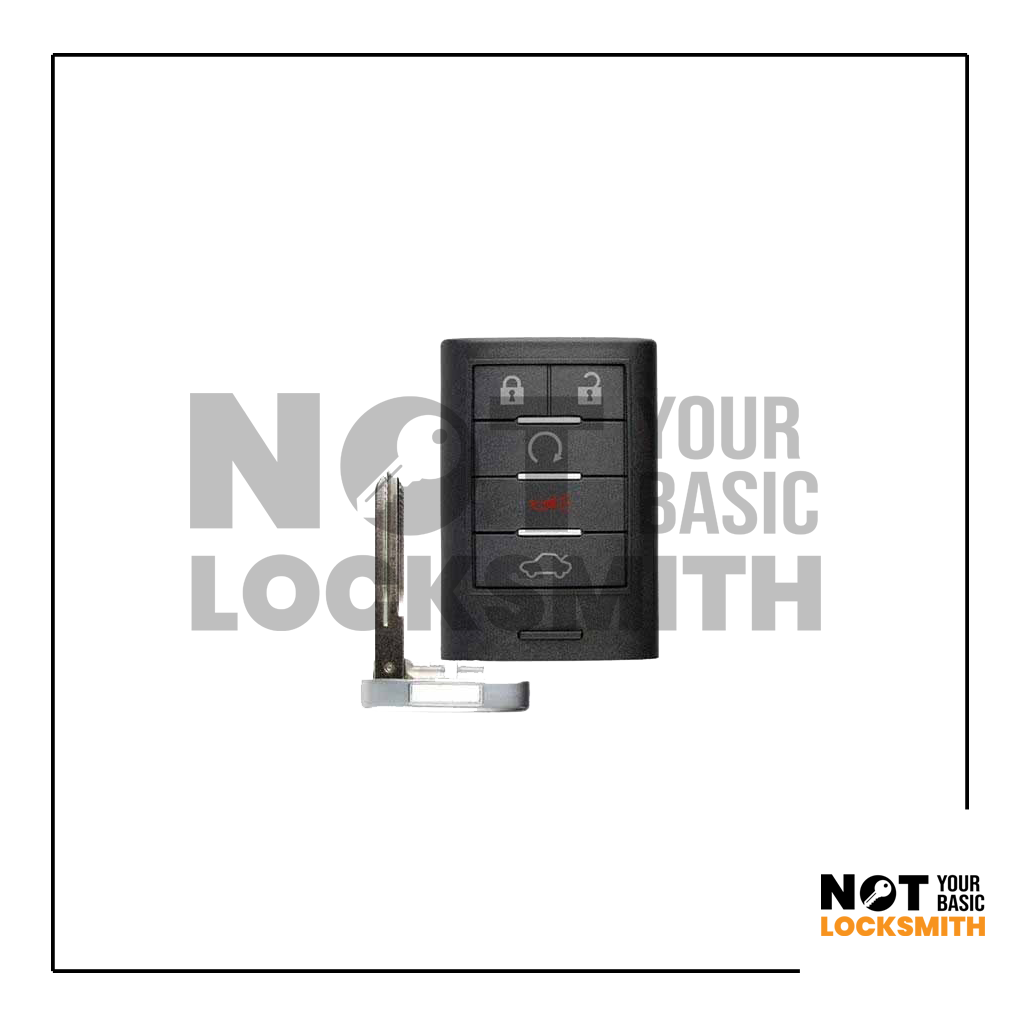 2008-2014 Cadillac CTS STS / 5-Button Smart Key / PN: 25943677 / M3N5WY7777A / (AFTERMARKET)